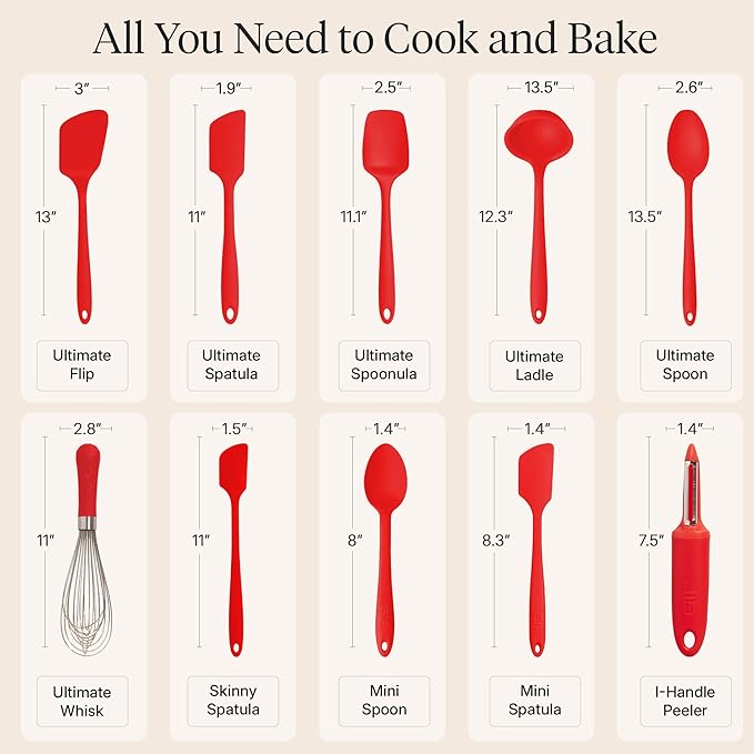 GIR: Get It Right 10-Piece Silicone Ultimate Kitchen Utensil Set – Spatulas - Image 3