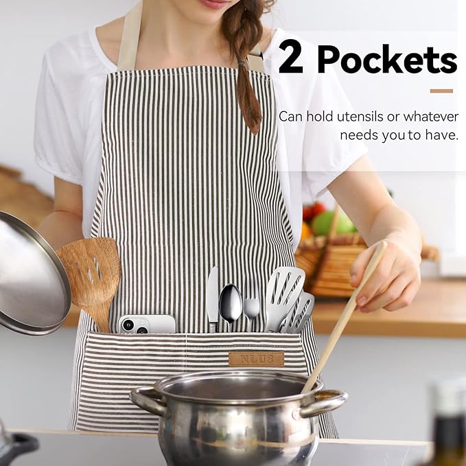 NLUS 2 Pack Cooking Aprons for Women - Image 2