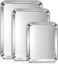 LIANYU Baking Sheet Pans Set of 3, Stainless Steel Cookie Sheets by LIANYU