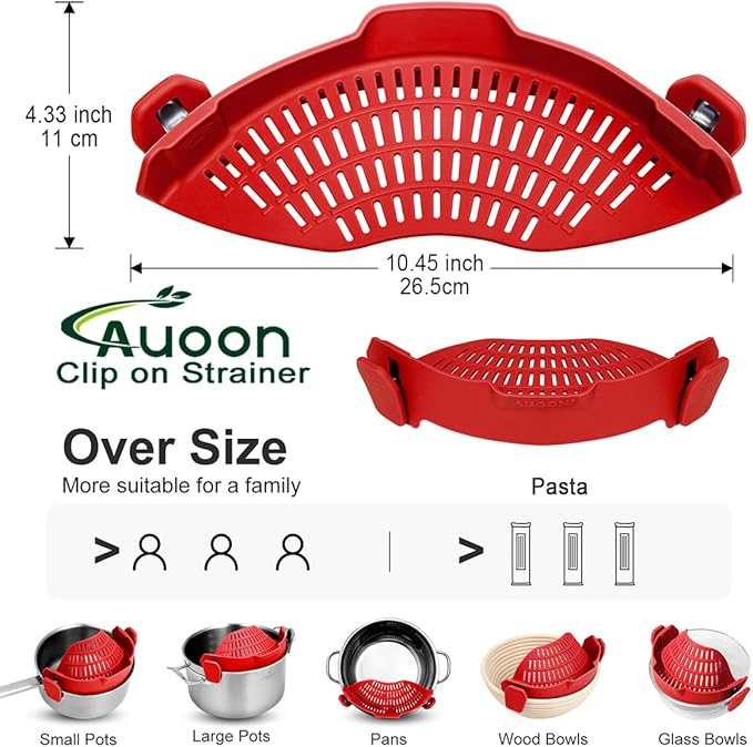 Large AUOON Clip on Strainer for All Pots and Pans - Image 3