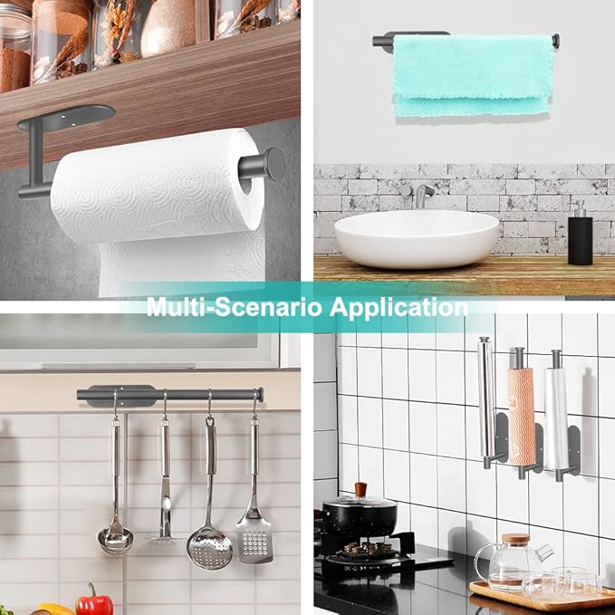 MGahyi Paper Towel Holder Wall Mount, Self Adhesive Or Drilling Paper Towel - Image 7