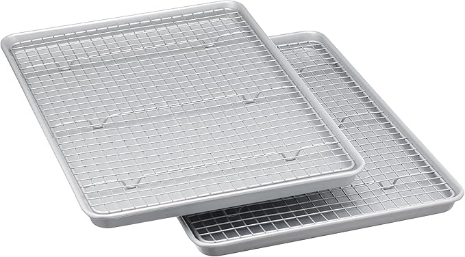 Amazon Basics Ceramic Nonstick Baking Sheets & Cooling Rack Set, Dishwasher Safe by AmazonBasics