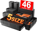 A-LuGei【 & 5 Size Tool Box Organizer Tray Divider Set, 【Black】 by A-LUGEI
