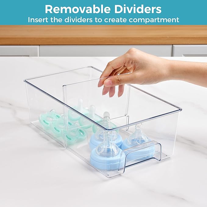 Vtopmart 6 Pack Clear Stackable Storage Drawers, Plastic Drawers - Image 6