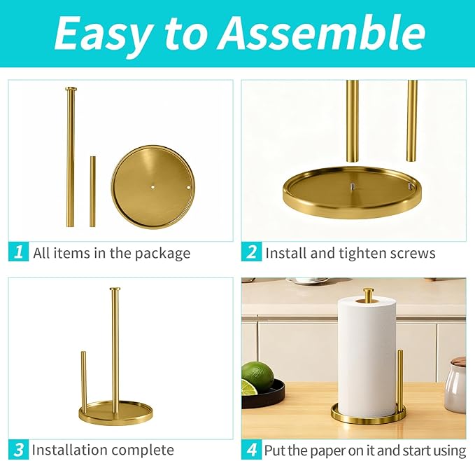 Paper Towel Holder Countertop, Standing Paper Roll Holder - Image 6
