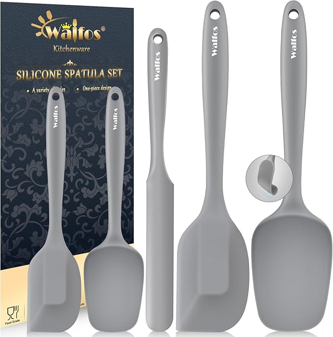Walfos Silicone Spatula -5 Pieces Heat Resistant Kitchen Spoon Spatulas（600°F) by Walfos