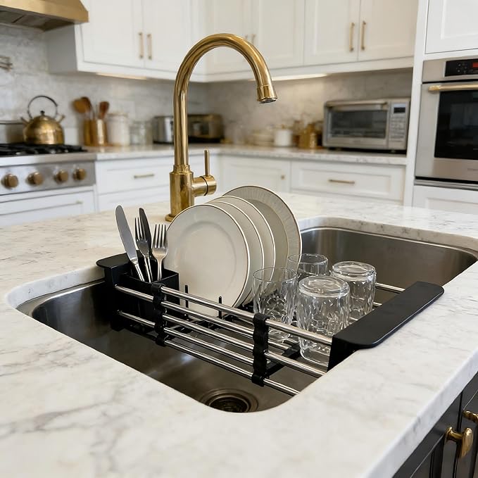 Stainless Steel Expandable Over Sink Dish Drying Rack | 11.4–18.5 inch - Image 7