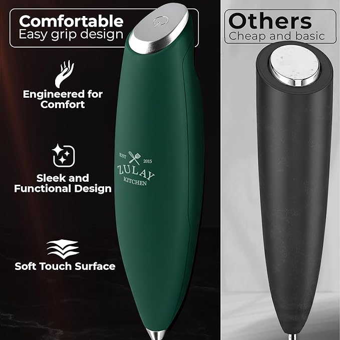 Zulay Kitchen Patented Tornado Triple Whisk Milk Frother - Image 4
