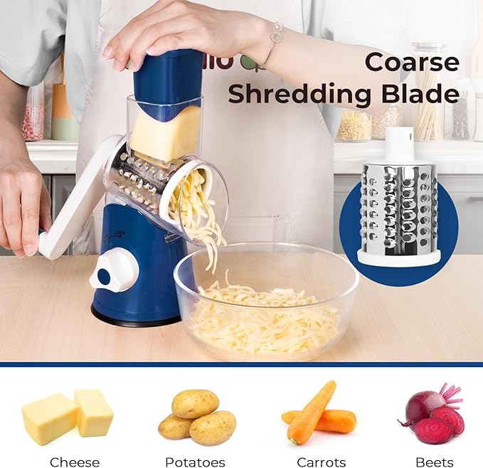 X Home Rotary Cheese Grater for Kitchen, Shredder - Image 3