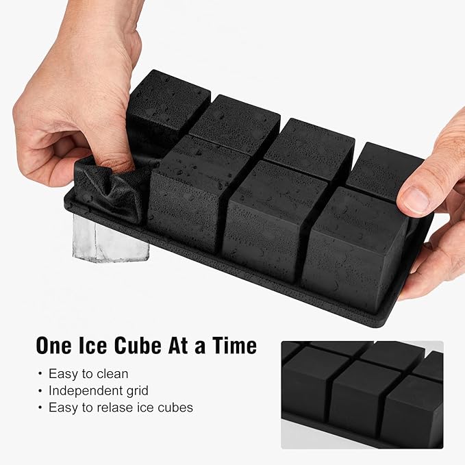 Samuelworld Large Ice Cube Tray: 2024 Upgraded Silicone Square Ice Cube Mold - Image 3
