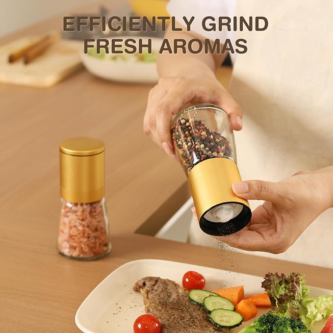 Vucchini Gold Salt and Pepper Grinder Mill - Image 4