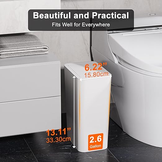 N. NETDOT 3 Pack 2.6 Gallon / 10L Bathroom Trash Can - Image 2