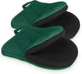 Short Oven Mitts, Heat Resistant 500°F, Silicone Grip Kitchen Gloves, Non-Slip by GOLDMEET