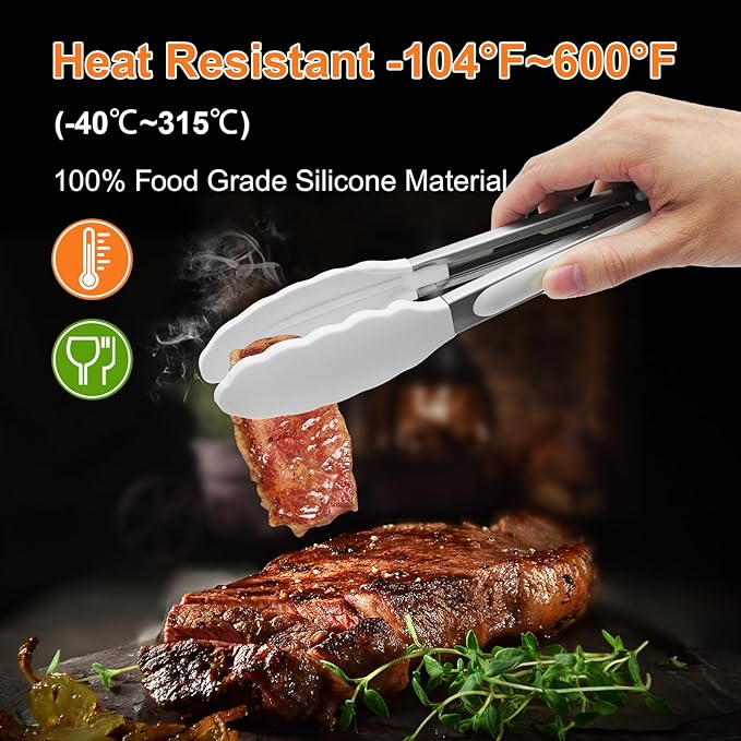 Premium Stainless Steel Heat Resistant Kitchen Tongs - Image 3