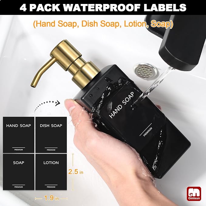 GMISUN Gold Soap Dispenser, Hand and Dish Soap Dispensers Set - Image 4