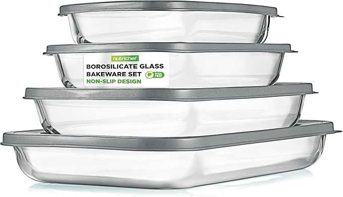 NutriChef 8-Piece Deep Glass Baking Dish by NutriChef%E2%84%A2Kitchen