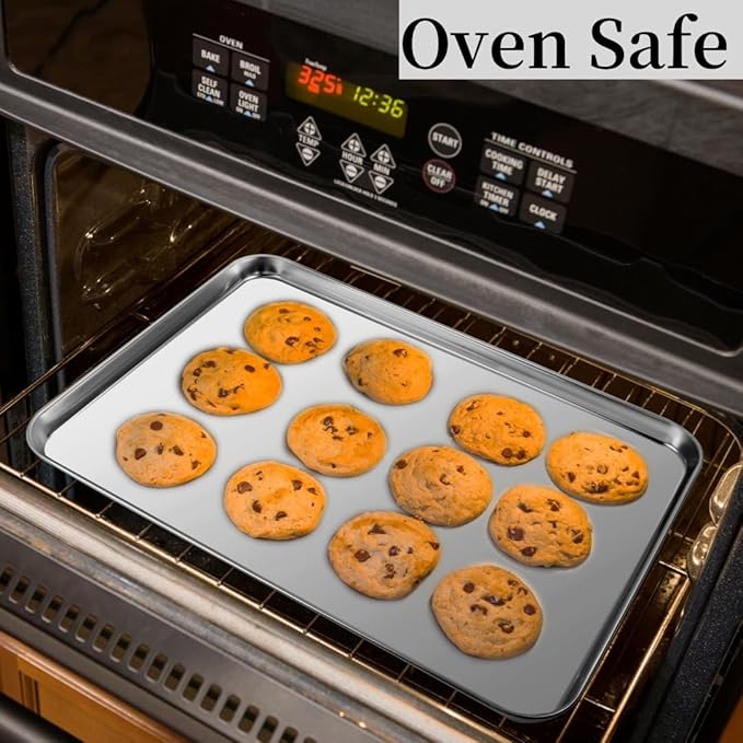 Baking Sheet Set of 3, Heavy-Duty Stainless-Steel Baking Pans, Cookie Sheets - Image 5