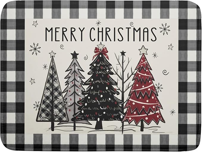 Merry Christmas Tree Dish Drying Mat by Aytipun