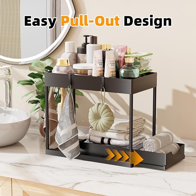 Simple Trending 3 Pack Under Sink Organizer, Pull-Out Cabinet Organizer Drawer - Image 4