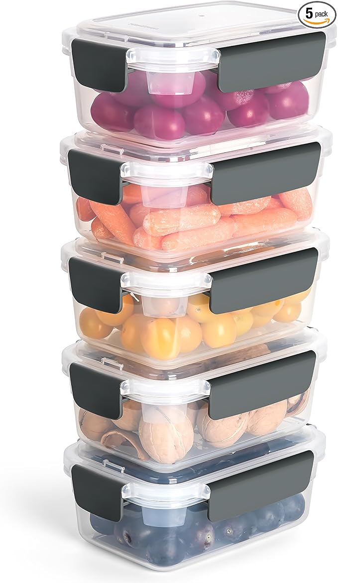 YORY 3 cup Plastic Food Storage Containers by YORY
