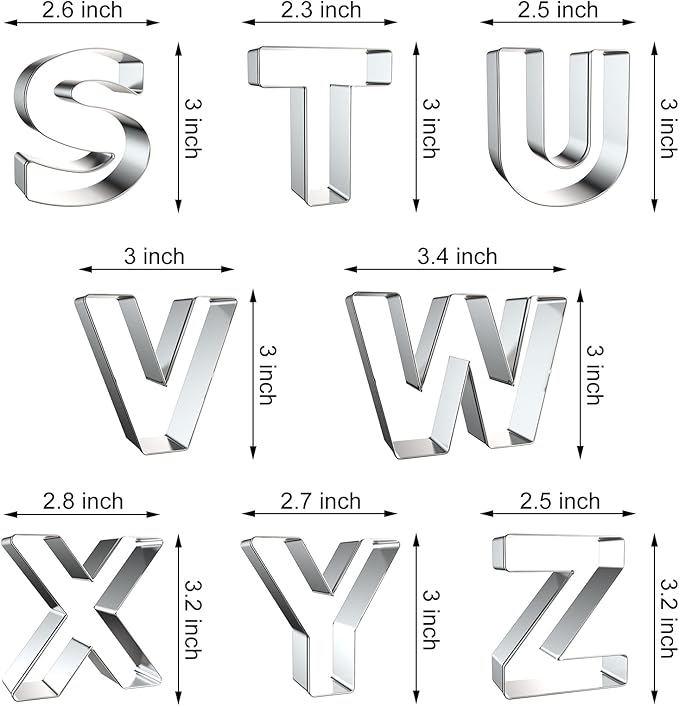 Alphabet Letter Cookie Cutters Shapes Large 3 Inch - Image 4