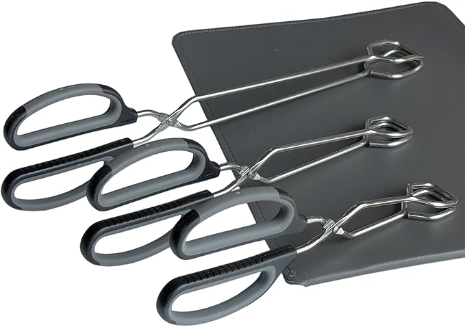 HINMAY Stainless Steel Scissor Tongs Cooking Tongs Set - Image 9