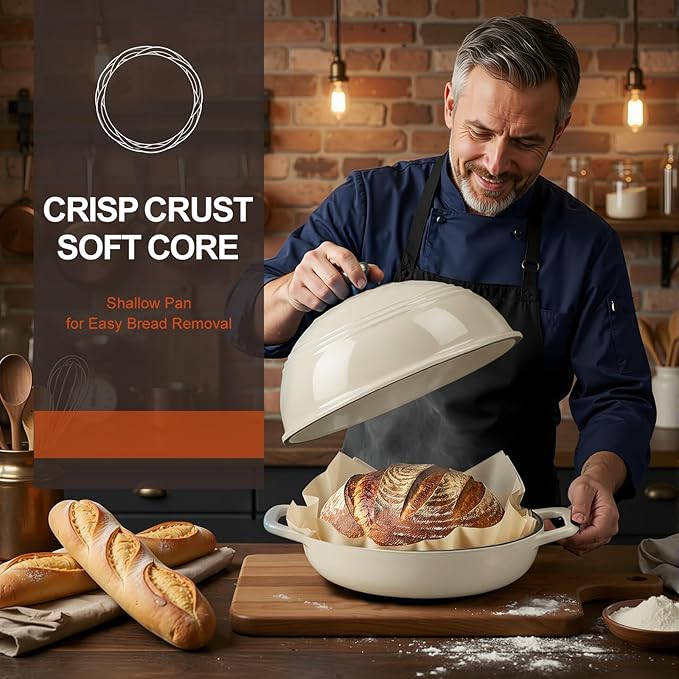 Overmont Enameled Cast Iron Bread Oven - 6QT Bread Dutch Oven - Image 7