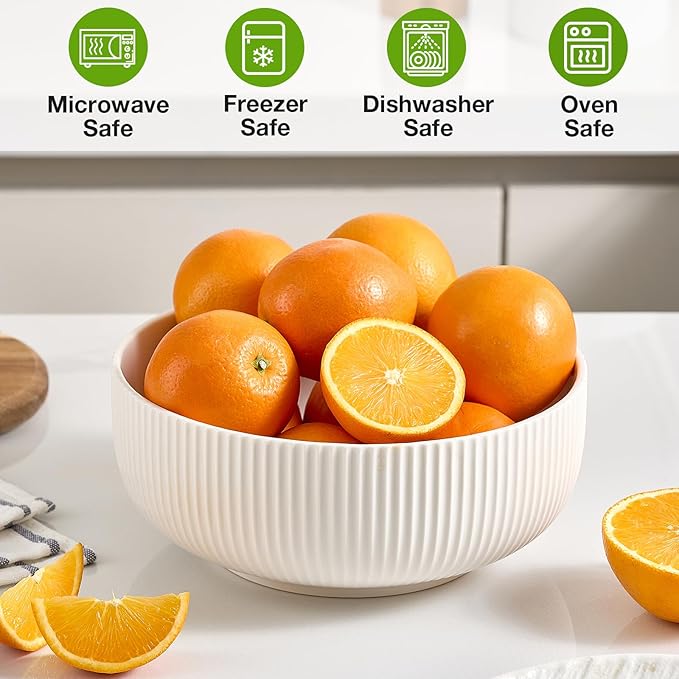 Mfacoy 2 Pack Salad Bowl, 8 inch 60 oz Large Serving Bowl Set, Deep Bowl - Image 6