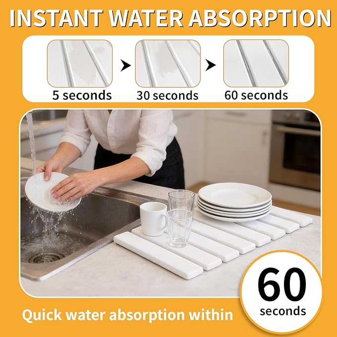 Stone Dish Drying Mat for Kitchen Counter - Image 2