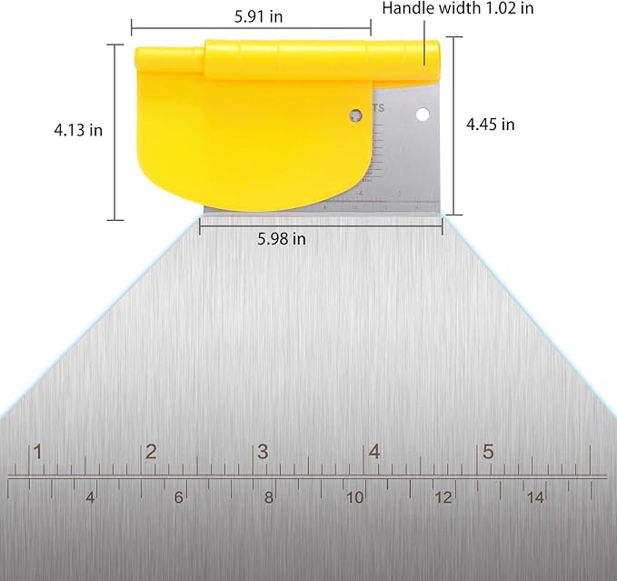 Suanyok Bench Scraper-Stainless Steel Dough Scraper and Flexible Plastic Bowl - Image 2