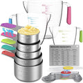 Magnetic Measuring Cups and Spoons Set, 5 Stainless Steel Measuring Cups by Minteem-MeasuringCups