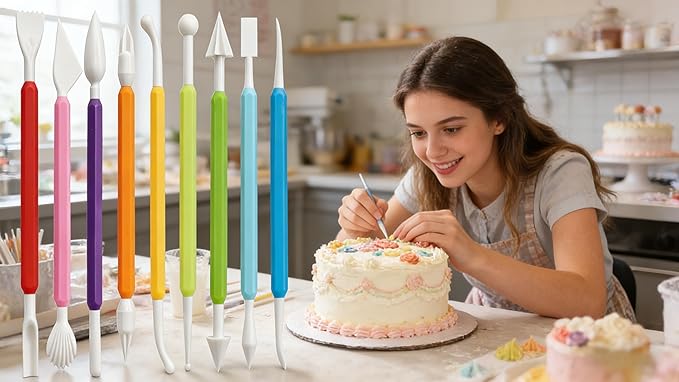 9-Piece Fondant Sculpting Tool Set - Image 2