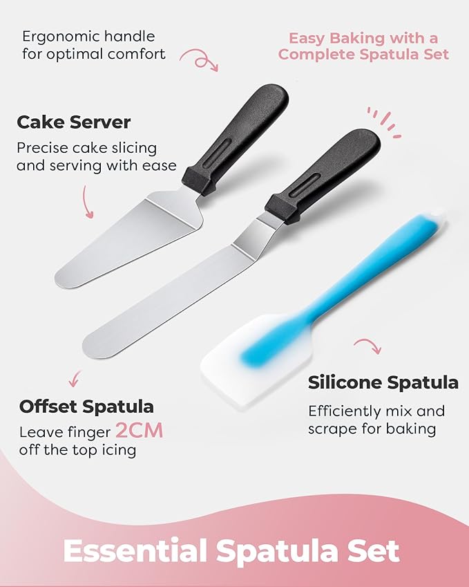 Kootek Aluminium Cake Turntable Set, Baking Tools - Image 5