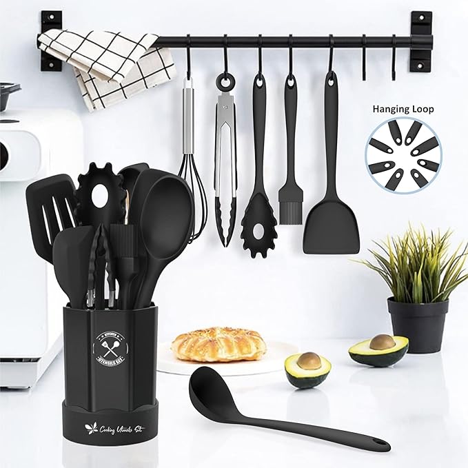 Silicone Kitchen Utensils Set, 16-Piece Silicone Cooking Utensils by Deedro - Image 5