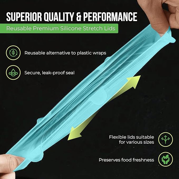 Reusable Silicone Stretch Lids for Food Storage in Fridge - Image 5