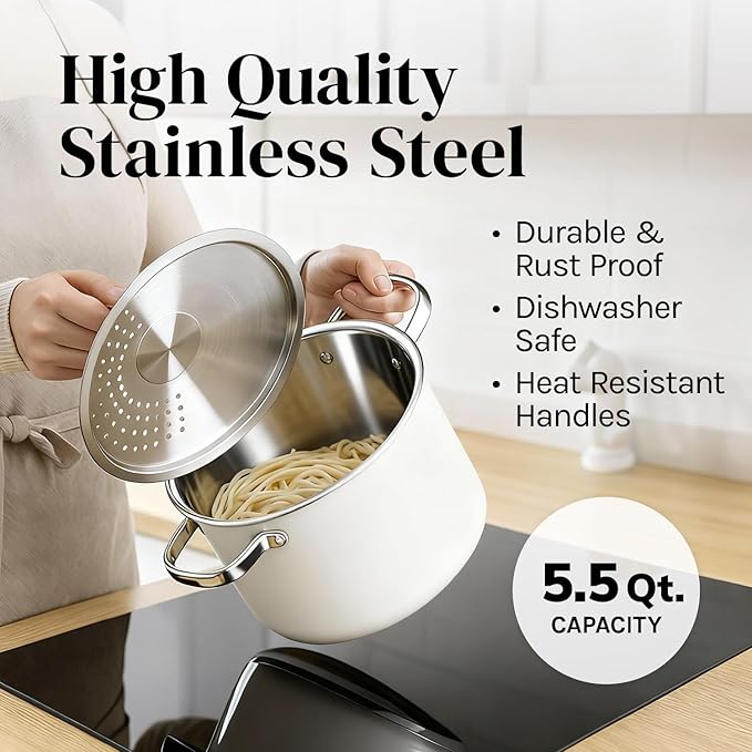 Cooler Concepts Pasta Pot with Strainer Lid - Image 5