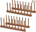 HBlife 2pcs Acacia Wooden Dish Dying Rack Pot Lid Plate Organizer Holder by HBlife