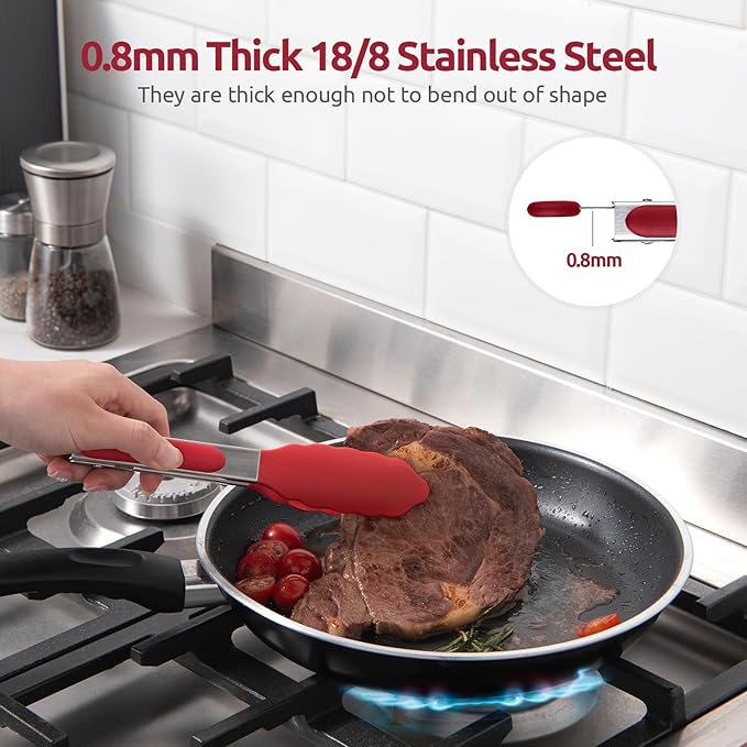600ºF Heat Resistant Kitchen Tong: U-Taste 7 inch Silicone Cooking Tong - Image 5