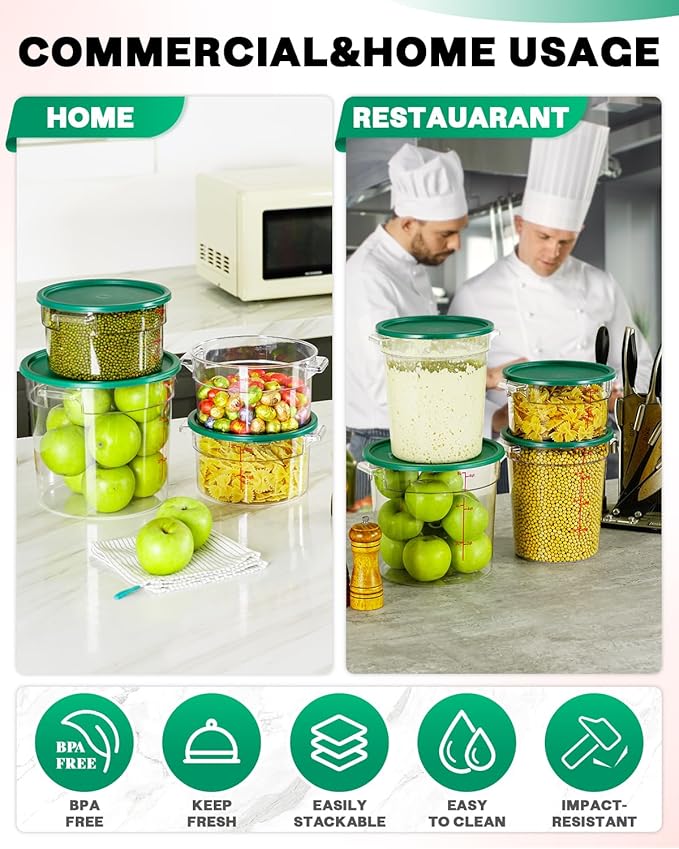 4QT NSF Round Food Storage Containers - Image 8