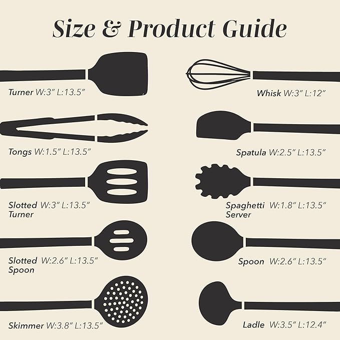 COOK WITH COLOR Silicone Cooking Utensils, Kitchen Utensil Set, Cooking Utensils - Image 6