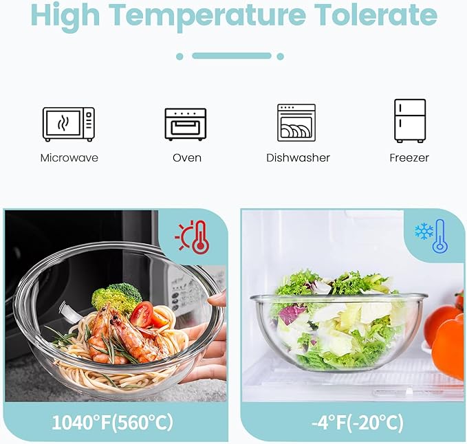 Luvan Borosilicate Clear Glass Mixing Bowls - Image 4