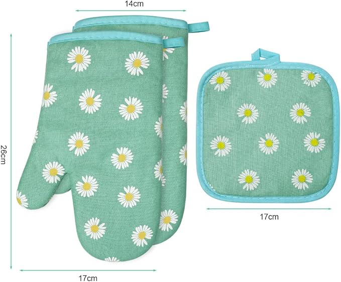 AUAUY Oven Mitts and Potholders, BBQ Gloves Heat Resistant, 1 Pair Oven Mitts - Image 8