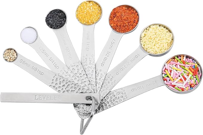 Measuring Cups and Spoons Set 14, Metric & US 18/8 Stainless Steel Measuring - Image 7