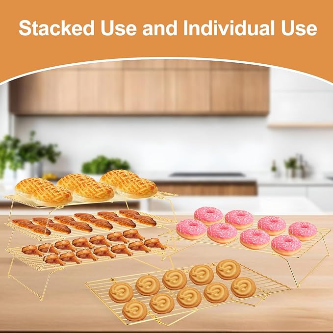 Cooling Rack for Baking 3 Tiers, Stainless Steel Baking Cooking Cooling Racks - Image 7