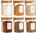 HHMJSM 6 Pcs Glass Jar with Bamboo Lid and Spoon - 17 oz Large Sugar Container by HHMJSM