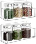 Acrylic Spice Rack Wall Mount-6 Inch, 2 Pack Hanging Seasoning Rack Organizer by Douildhaiy