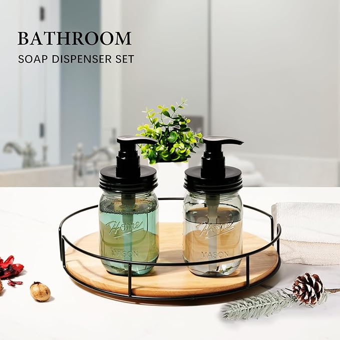 Amolliar Plastic Mason Jar Soap Dispenser - Image 4