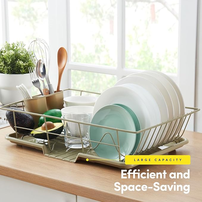 Space-Saving 3-Piece Dish Drainer Rack Set: Efficient Kitchen Organizer - Image 3