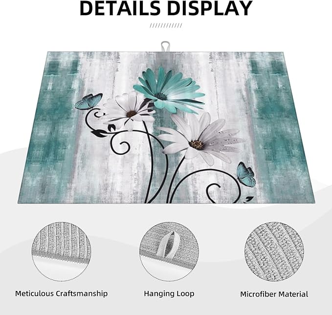 Floral Dish Drying Mat 18x24 Inches - Image 7