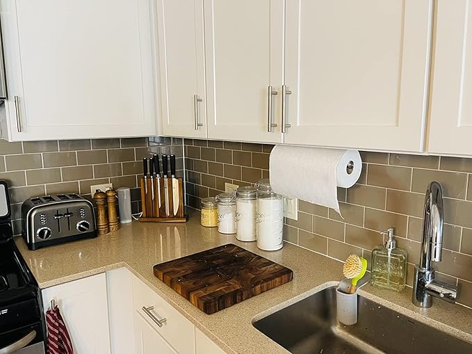 2nd Gen Paper Towel Holder Under Cabinet No Drilling, Self Adhesive or Drilling - Image 2